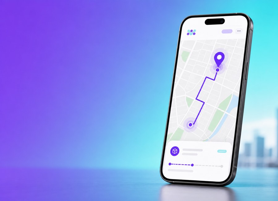 Telefoon met track en trace scherm